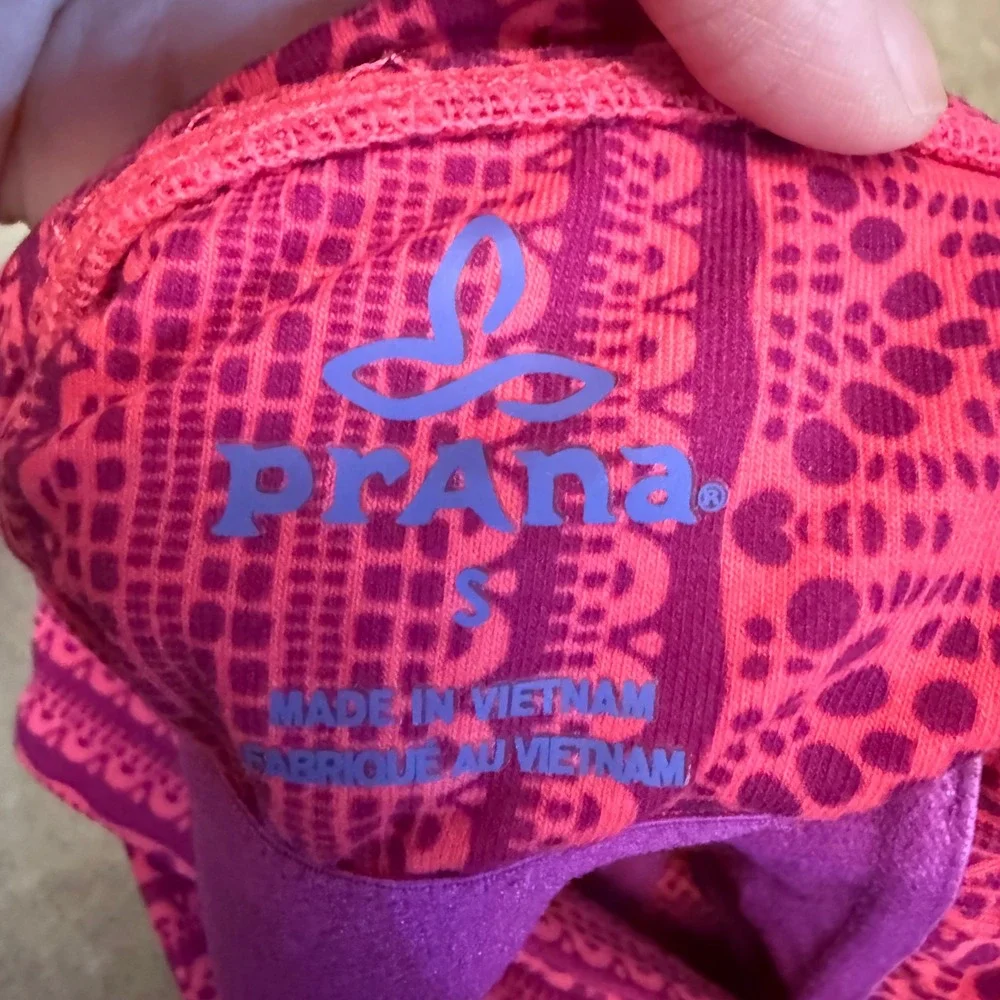 Prana Quinn Dress Fuchsia pink lace Geometric Print Racerback Women's Size Small